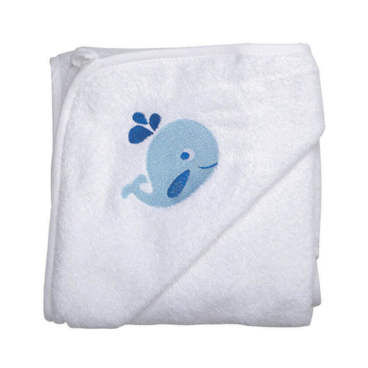 Junior Joy White Embroidered Baby Hooded Towel
